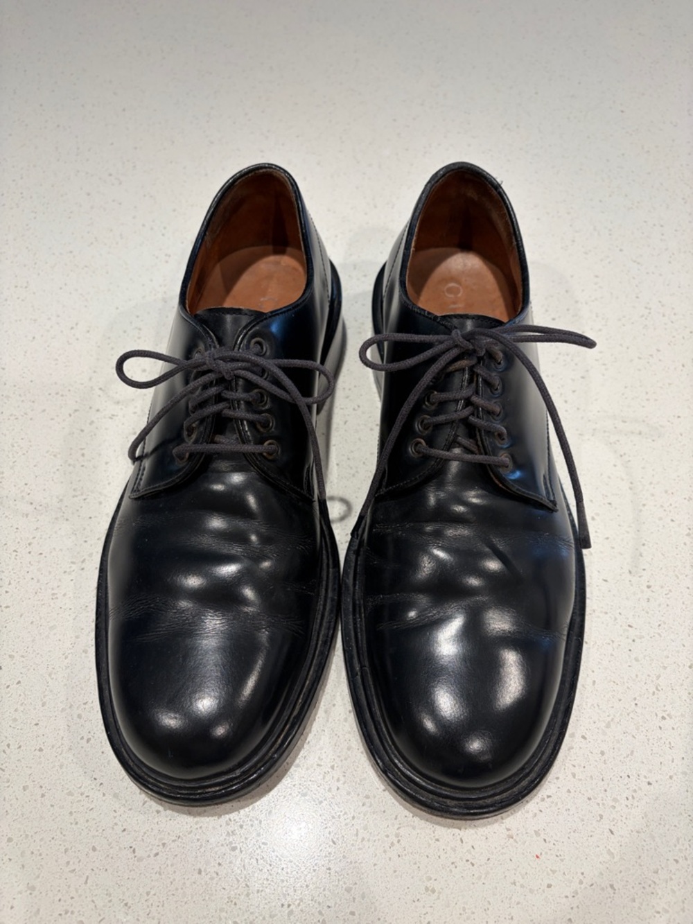 GUCCI - Black Leather Derby Shoes - Men